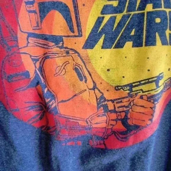 COPY - Star Wars Mens' Boba Fett Outline On A Circular Sunset Gradient T-Shirt … - Picture 6 of 9